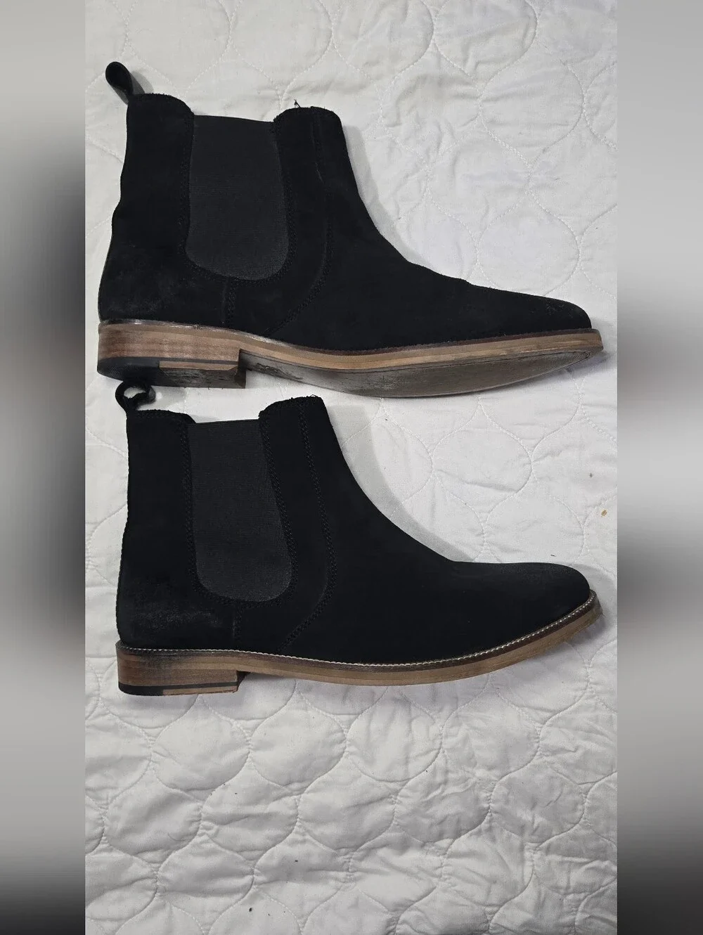 Classic Black Suede Chelsea Ankle Boots - Men Size 10.5 ( Runs Big Like A 11)